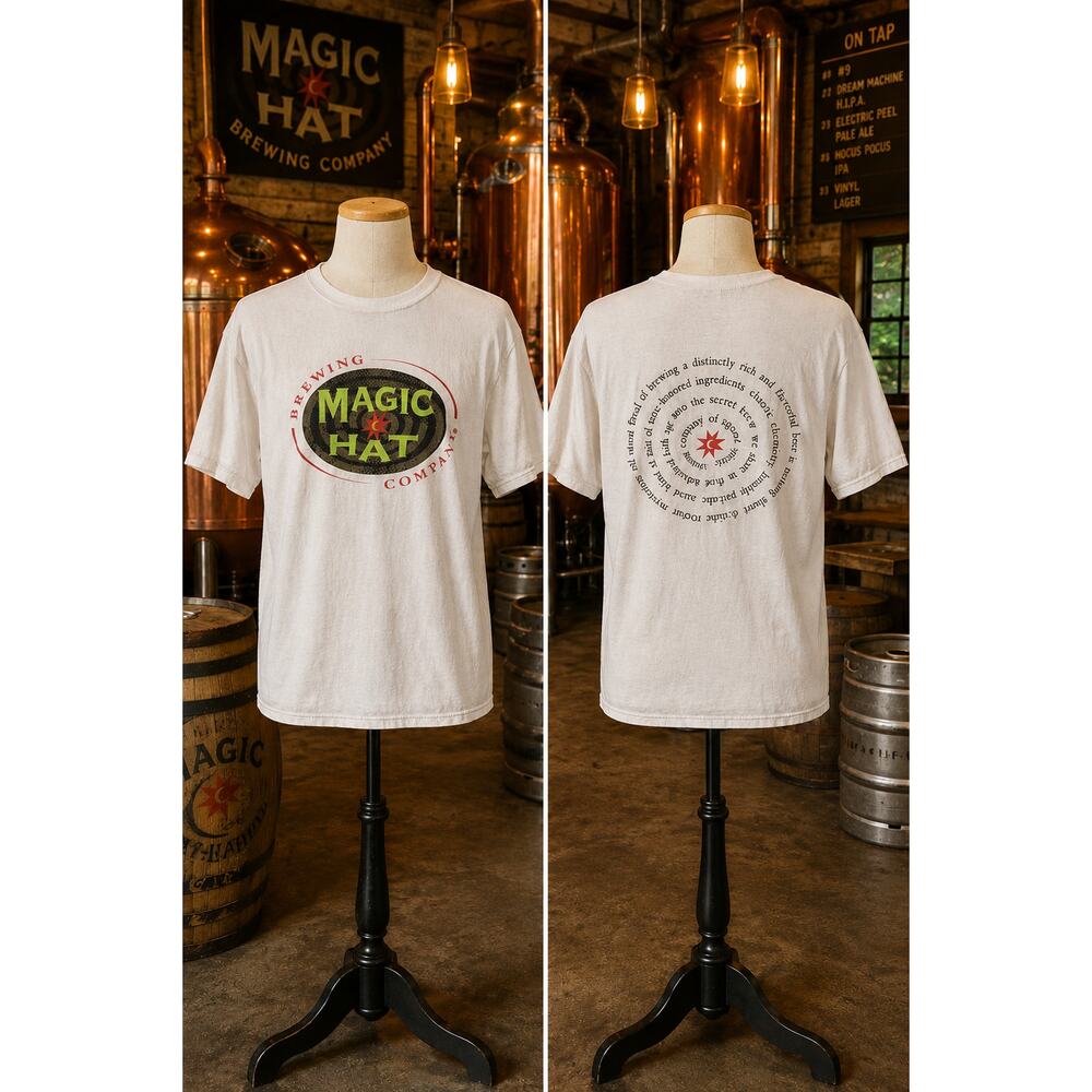 Vintage Magic Hat Brewing Company Beer Graphic Tee Shirt Size Large
